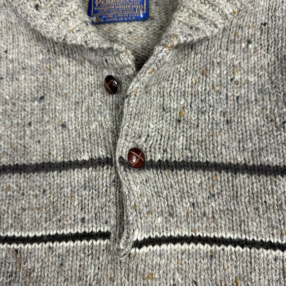 Pendleton Fisherman’s Henley Shawl Neutral Tones Size XL - Picture 3 of 8